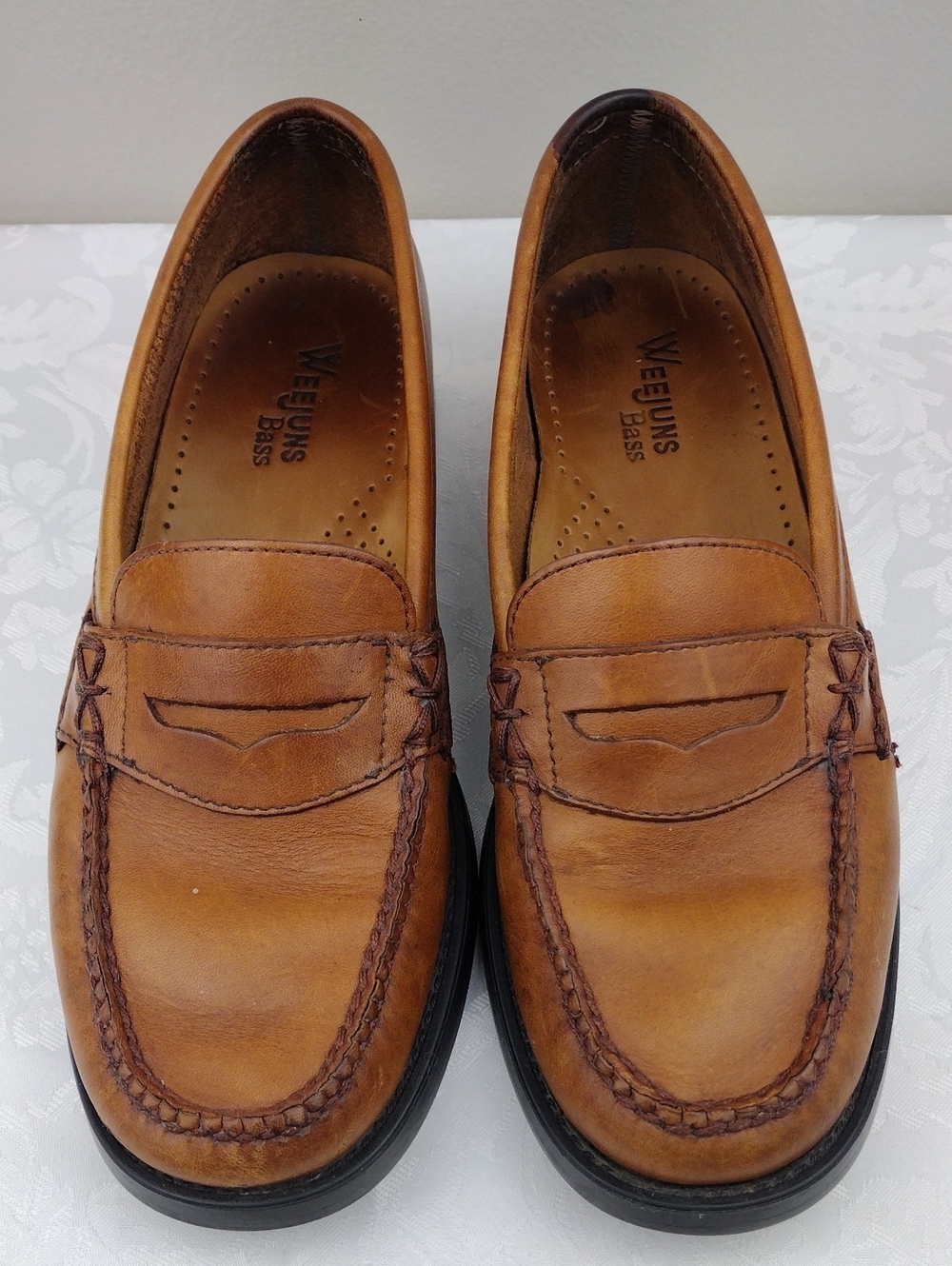 Weejuns Bass Katherine III Brown Leather Round Toe Slip On Penny Loafer Shoe - Picture 3 of 16